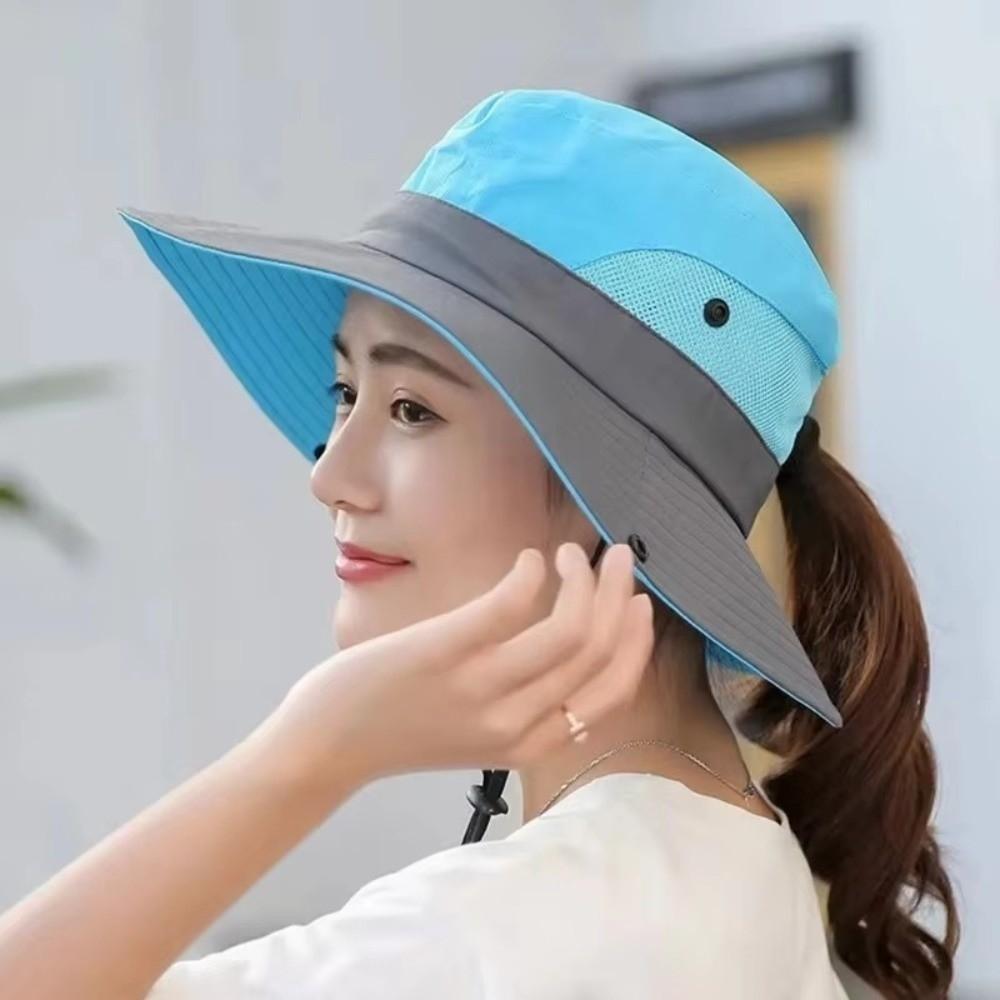 New Large Brim Summer Quick Drying Bucket Hats Hiking Hat Adjustable Fishermen Caps Breathable Women Sunscreen Hat