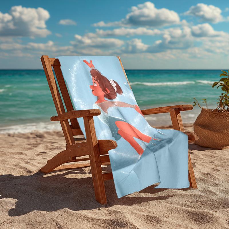Ultra Soft Beach Towel with figure skating Theme,Ideal for Pool,Camping, Diving,Perfect Travel Essential, Vibrant Beach Towel.