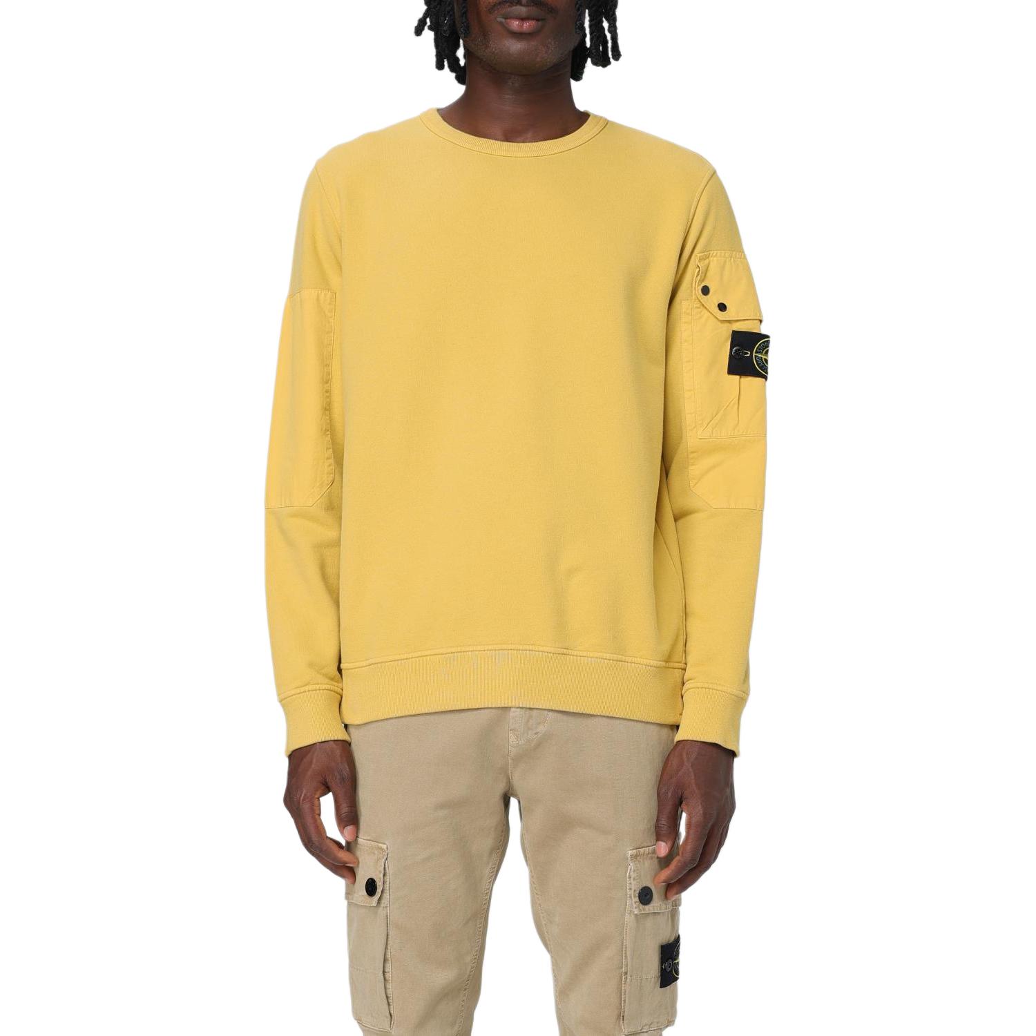 

Stone Island Classic Logo Round Neck Long Sleeve Thin Fleece Sweatshirt Unisex sweatshirt Yellow 811563920-V0033 L