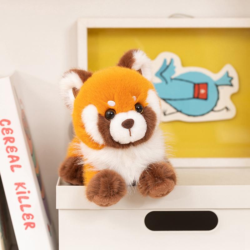 17Cm Cartoon Cute Raccoon Plush Doll Soft Lying Red Panda Animal Stuffed Toy Home Decoration Soothing Gift For Boys And Girls