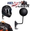Motorcycle Helmet Holder Wall Mount 180°Rotation Football Bicycle Helmet Rack With 2 Hooks Helmet Display Hanger Stand for Caps