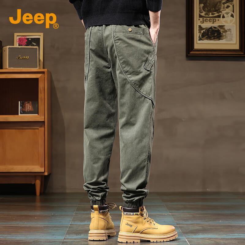 JEEP Men's Loose Fit Cotton Jogger Cargo Pants
