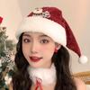 Santa Claus Christmas Hat Merry Christmas Decoration Elk Deer Cap Gift Red Plush Hat  Warm