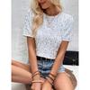 Top da Donna Rosa con Paillettes a Manica Corta Girocollo Casual da Festa Vestibilità Larga Camicetta Maglietta