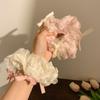 1pcs Cream Pink Bow Tie Scrunchie Fashion Women Mini Bowknot Ponytail Holder Hair Ropes Hair Accessories
