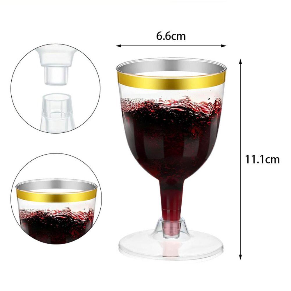 10pcs Durable Champagne Glass Clear Red Wine Glass Plastic Champagne Flute Goblet  Party Favors