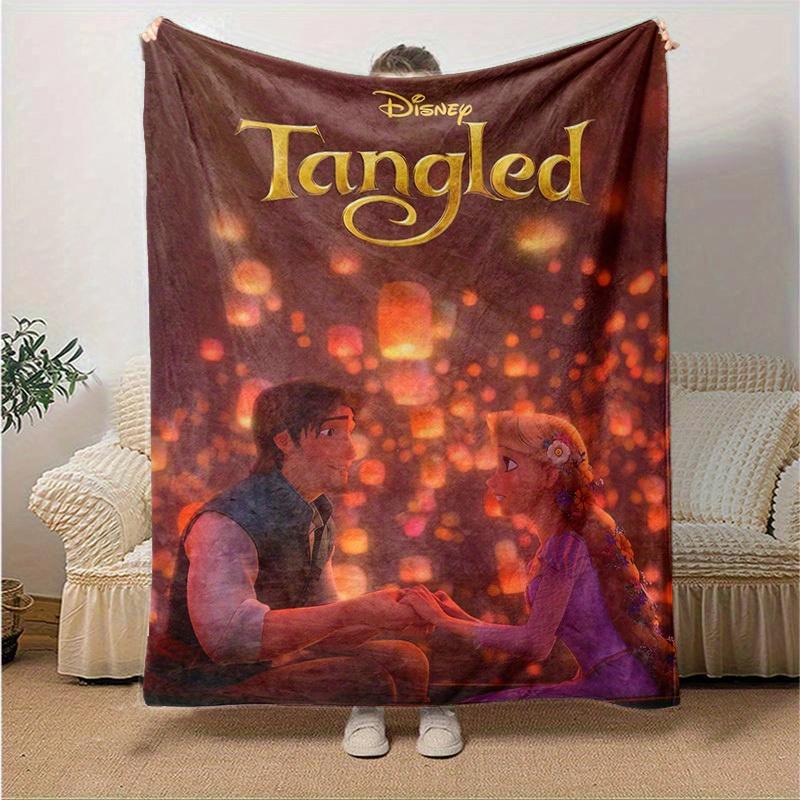 1pc, Disney Tangled Rapunzel & Flynn Rider Romantic Scene Throw Blanket Home Decor, Couch, Outdoor, Gift Idea, Flannel, Bed, Living Room, Travel