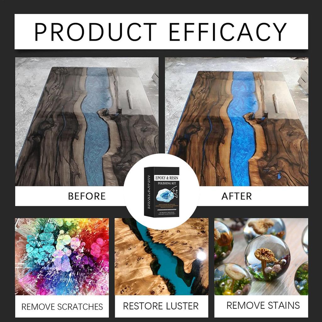 Epoxy Resin Polishing Kit Luster Restoration Cream Epoxy Scratch Polishing Compound For Homeowners Beginners Art Projects Table