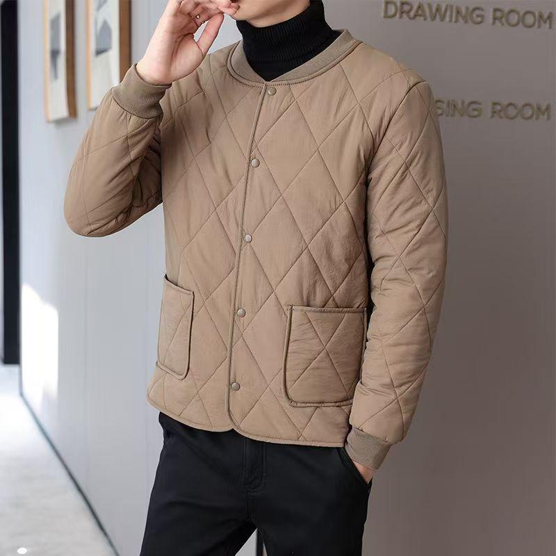 Men's Cotton Jacket: Velvet-Lined, Thick, Cold-Proof, Short Style, Casual Warmth for Students