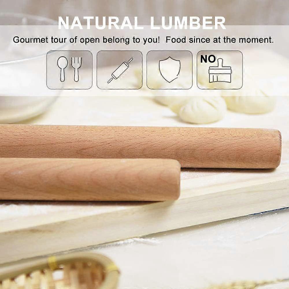 Wooden Rolling Pin - Roller made of Beechwood without Handle, Perfect Baking