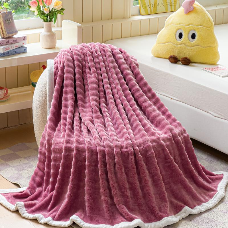 All-season Bedroom Throw Blanket Flannel Blanket Imitation Fur Tuscan Rabbit Velvet Blanket Multifunctional Office Nap Blanket