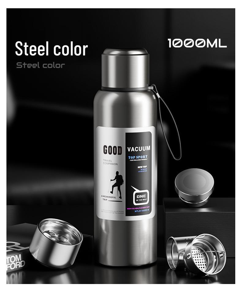 

Мужской чайник с высокой вместимостью, изоляцией, дисплеем температуры и отделением для чая, из нержавеющей стали 316. 600ml