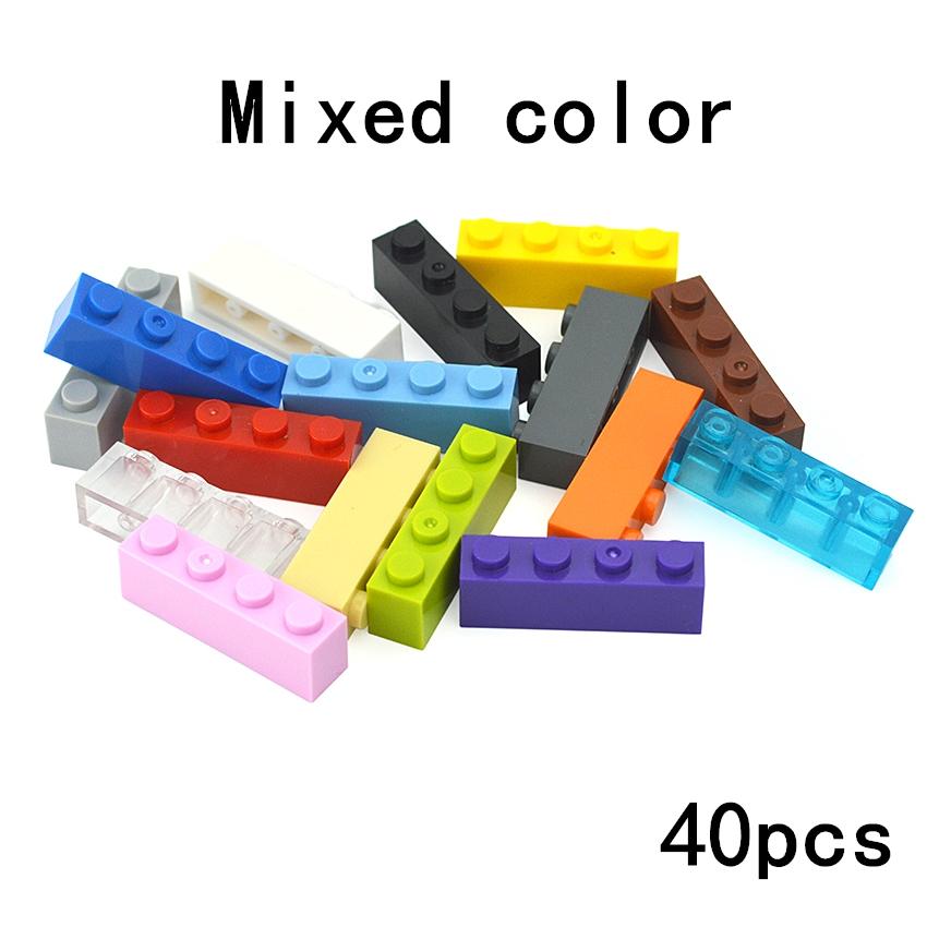 40PCS DIY 1x4 Dots Thick Figures Bricks Educational Creative Size 1*4 Dots Building Blocks Compatible With 3010 Toy For Children