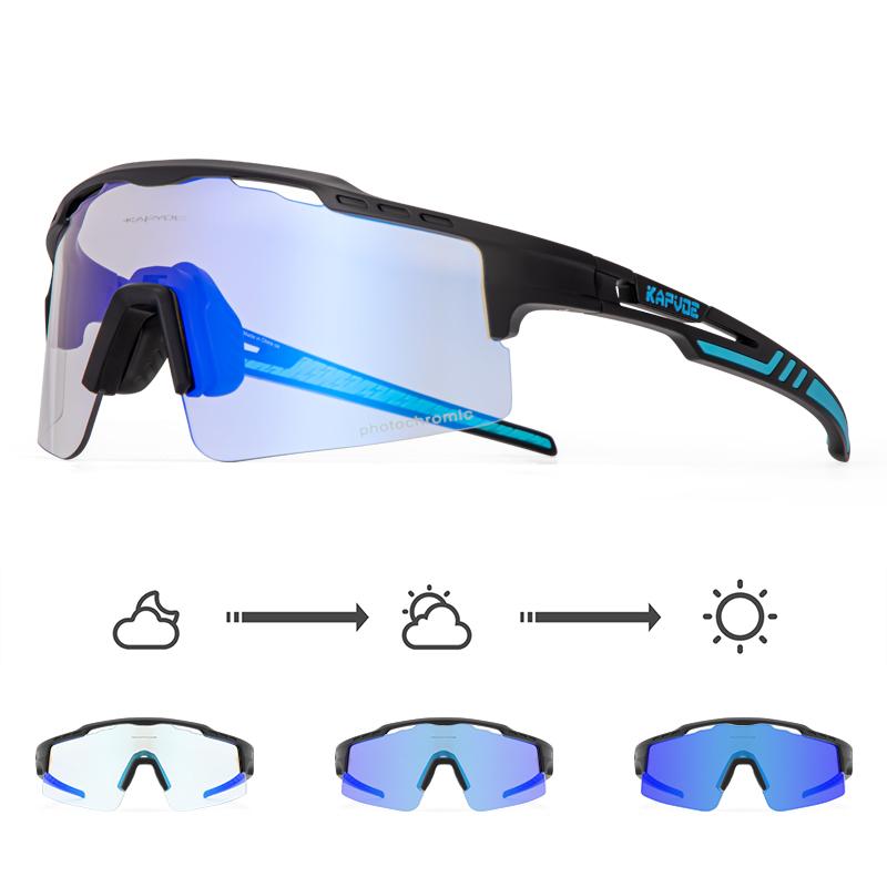 Kapvoe Photochromic Cycling Glasses Sunglasses for Men Women Sport Speed Road Mtb Mountain Bike Bicycle Cycl Eyewear Goggle