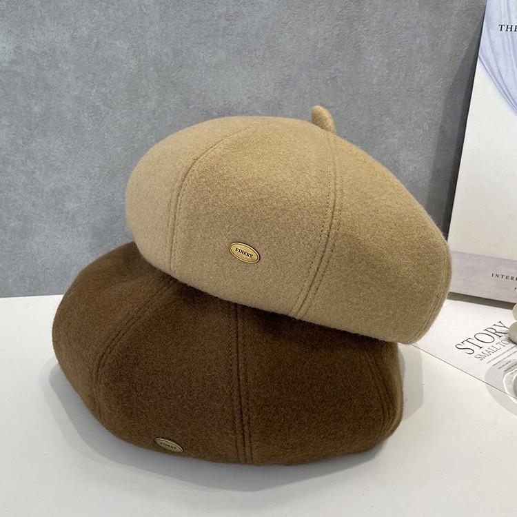 Winter Sweet and Elegant Small Round Beret Hat for Women Fashionable Gentle  Warm Casual  Versatile  Temperamental Octagonal Hat