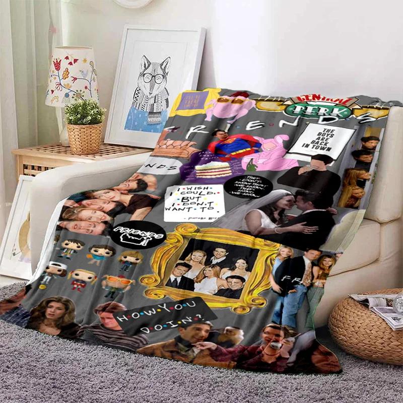 Cozy F-Friends Comedy Movie Characters Flannel Blanket for Beds Room Decoration Picnic - Customizable Gift Blanket