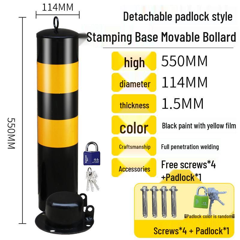 Reflective Steel Anti-Collision Parking Post with Lock