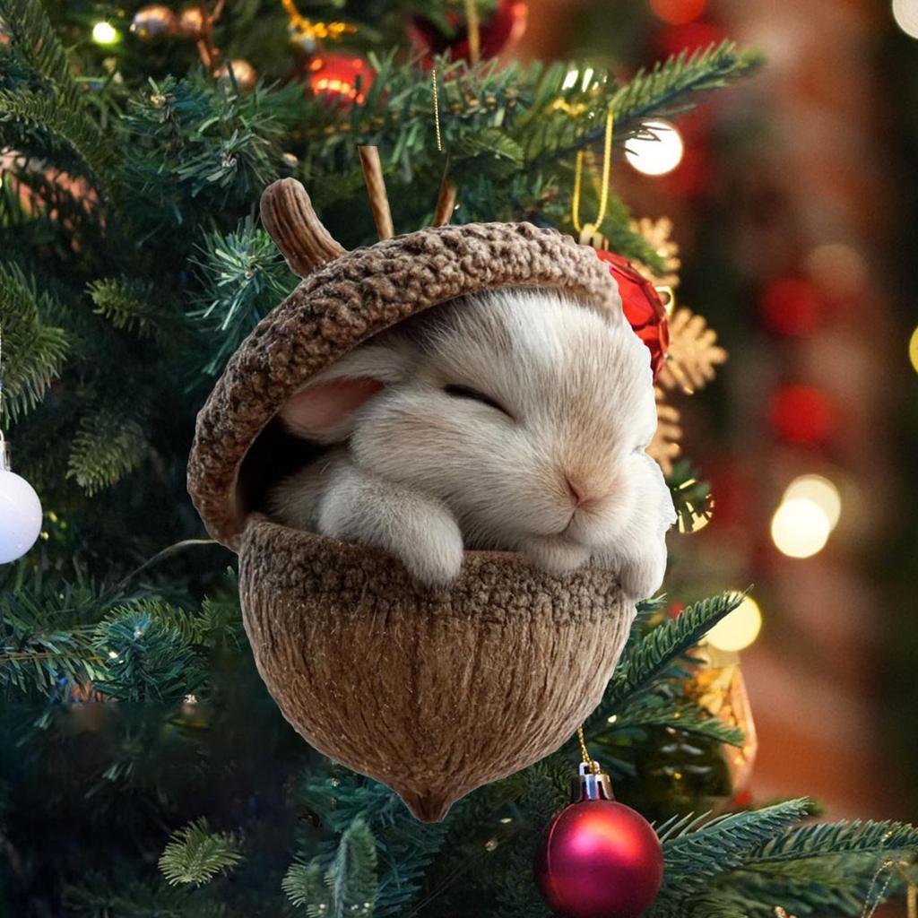 Animal Ornaments 3D Funny Cute Pendant Christmas Tree Decor For Indoor Outdoor Living Room Wall Door Mantel Fireplace Farmhouse