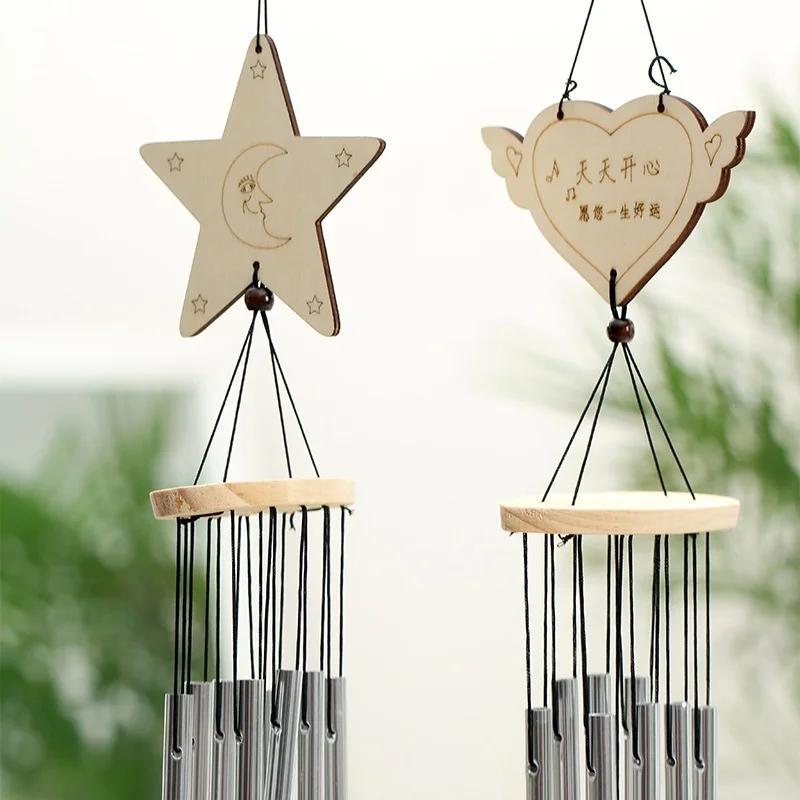 Solid Wood 8 Tube Metal Wind Chime Hanging Door Decoration Creative Birthday Gift Children Bedroom Balcony Wind Chime