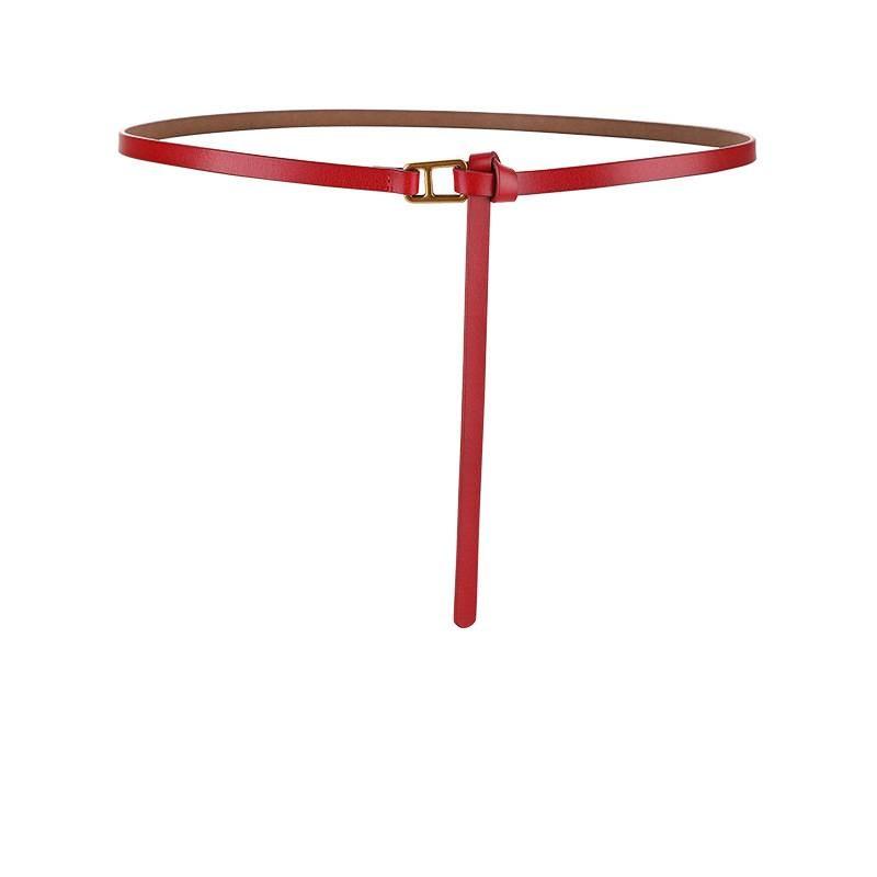 Genuine Leather Womens Slim Belt With Metal Buckle For Office And Casual Wear