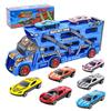 AMYCOOL Zabawka Pojazd Budowlany Zestaw Miniaturowych Samochodów ze Schowkiem i Działający Edukacyjny Zabawka ze Znakami Drogowymi i Samochodami Wewnątrz i Idealny Prezent dla
