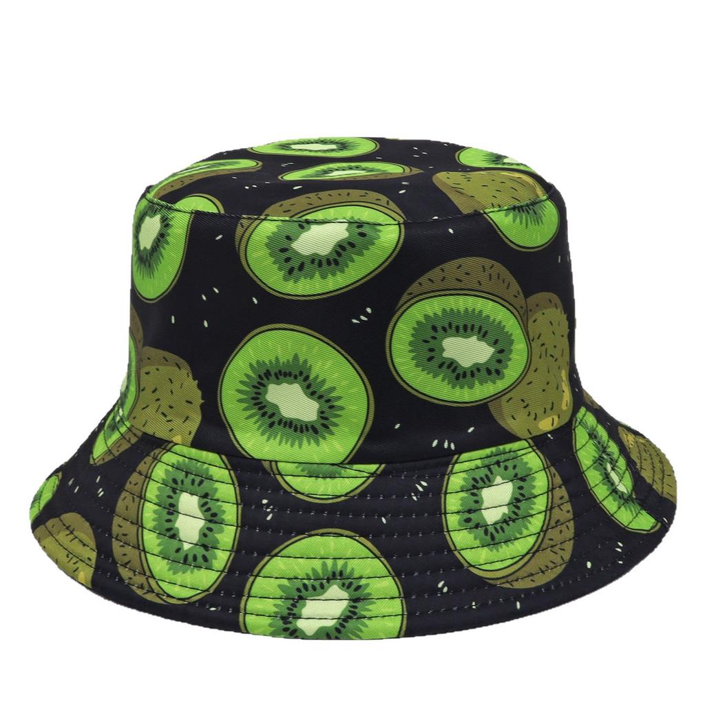 New European and American fashion retro pattern printed bucket hat women's outdoor travel sun hat double-sided can wear pot hat men