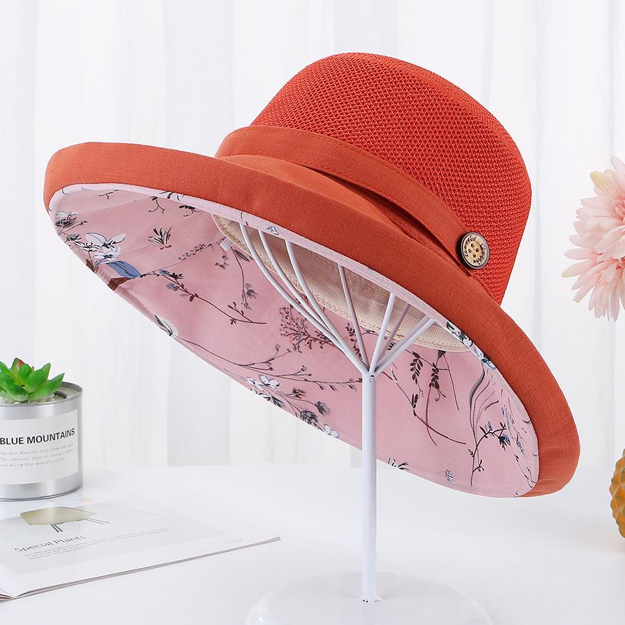 Women's Packable Mesh Sun Hat Summer Beach UV Protection UPF Wide Brim with Chin Strap