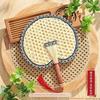 Traditional Leaf Palm Leaf Edging Cattail Leaf Fan Handheld Fan Retro Nostalgic Old Objects Natural Fan Surface Asymmetry