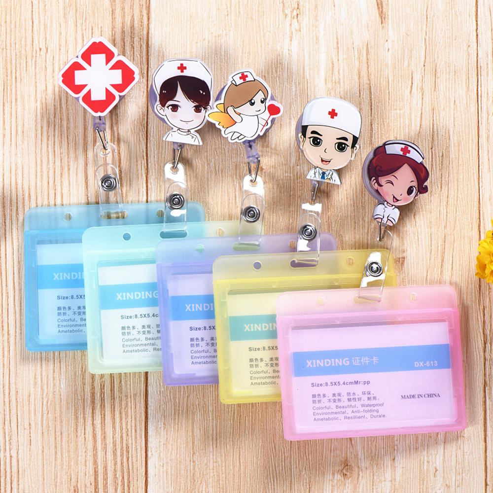 Badge Holder Clip ID Card Aluminum Name Card Holder Retractable Badge ID Badge Holder Nurse Doctor