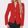 Women's Casual Color Slim Fit Two Button Collar With Missing Corners Long Sleeved Suit Jacket