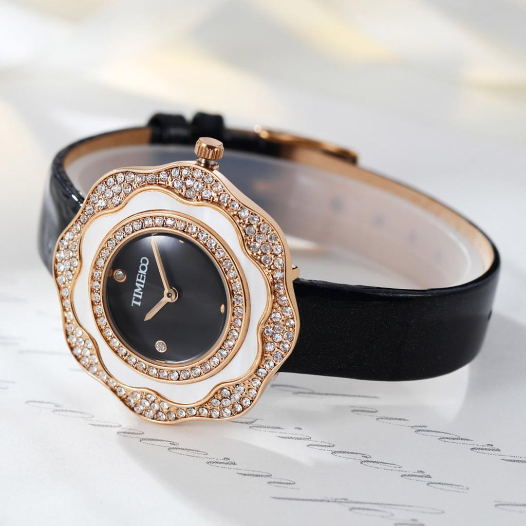 TIME100 Watches for Women Waterproof Watch Battery Operated Wristwatch 35mm Watch Leather Strap Stylish Analog Cute Junior High School Watch for Women