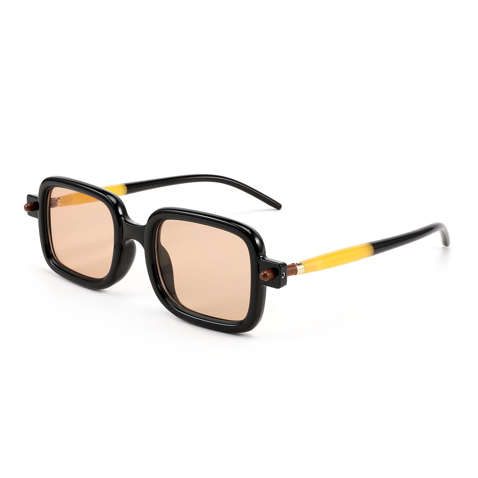 

Солнцезащитные очки UV400 Trendy Street Shot Retro Art Square Солнцезащитные очки Оправа Повседневная Легкая Велосипед Рыбалка Вождение B1079 [FEISEDY] Мужские
