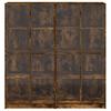 Bookshelf with Doors Smoked Oak 136 X 37 X 142 Cm Engineered Wood