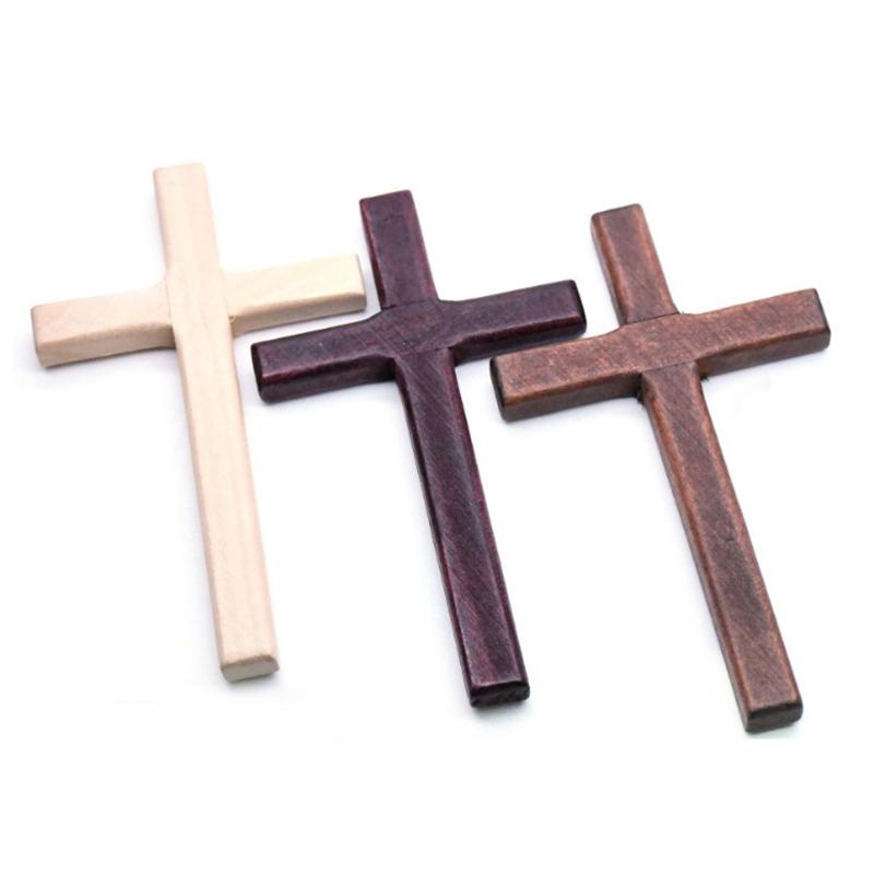1Pc Christian Wooden Cross 12Cm (4.7In) Wall Hanging Large Long Crucifix Three Colors