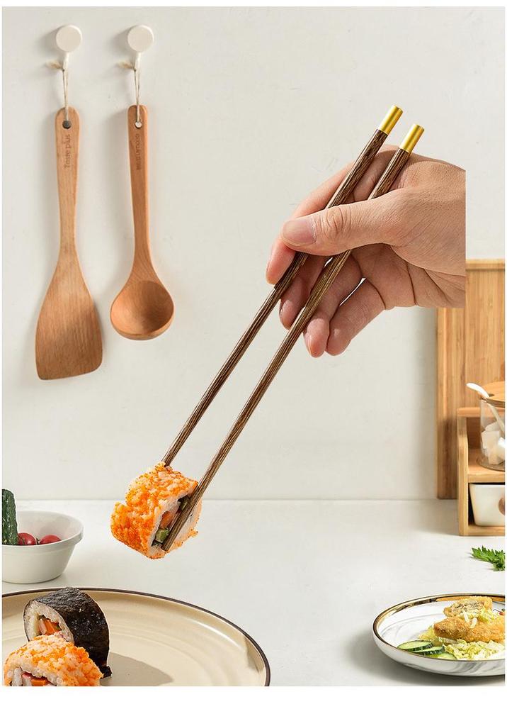 Red Sandalwood Chicken Wing Wood Chopstick Set - Single-Chopstick Gift Box, Paint-Free, Wax-Free, Ideal for New Year Gifts.