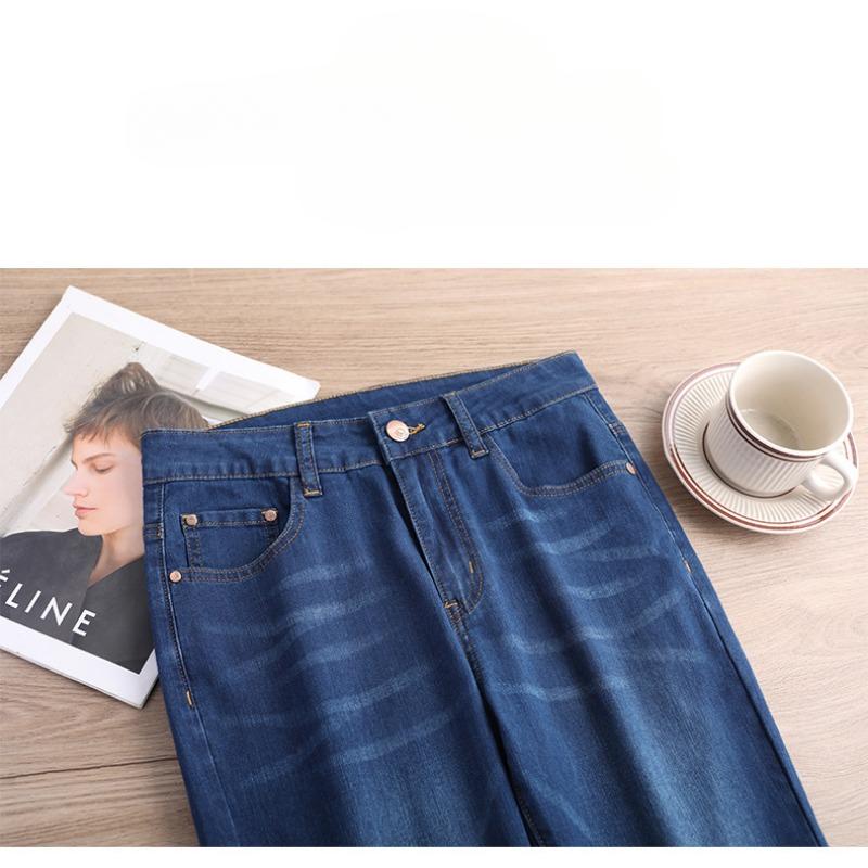 Micro-cut Jeans Women's Thin Summer Embroidered Stretch Slim Flare Pants