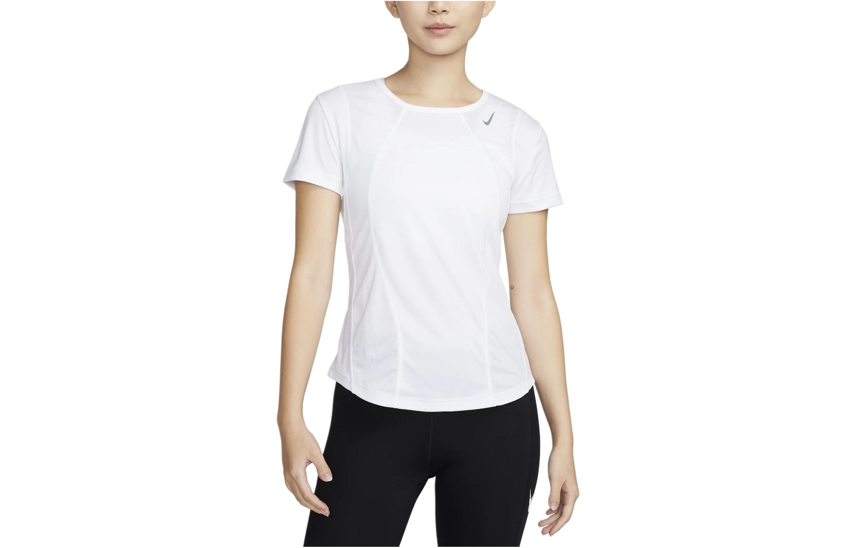 Nike Dri Fit Set in Sleeve T Shirt Women s White FN2519-100 S