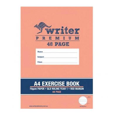 A4 Exercise Book 48 Pages W/ Queensland Ruled Lines & Margin
