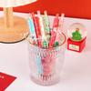 5Pcs Christmas Cute Cartoon Gel Pen 0.5mm Black Ink Writing Pen Santa Claus Kids Holiday Stationery Gift School Supplies