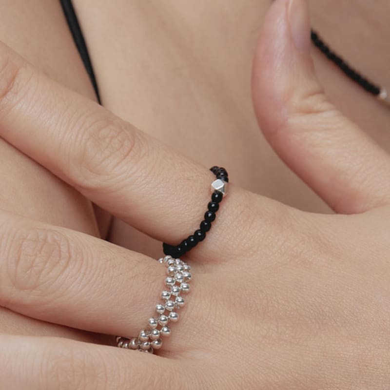 dmoment (925Silver) Noir Dot Ring