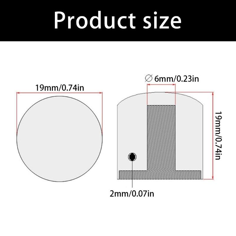 2Pcs Metal Guitar Tone Volumes Knob Replacement Potentiometer Control Knobs Electric Guitar Bass Dome Knobs with Hole