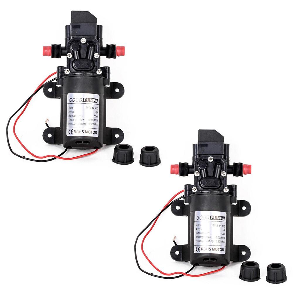 70W DC 12V Micro Electric Diaphragm Reflux Water Pumps 130PSI Self Priming Pump Diaphragm High Pressure RV Auto Switch 1/2PCS