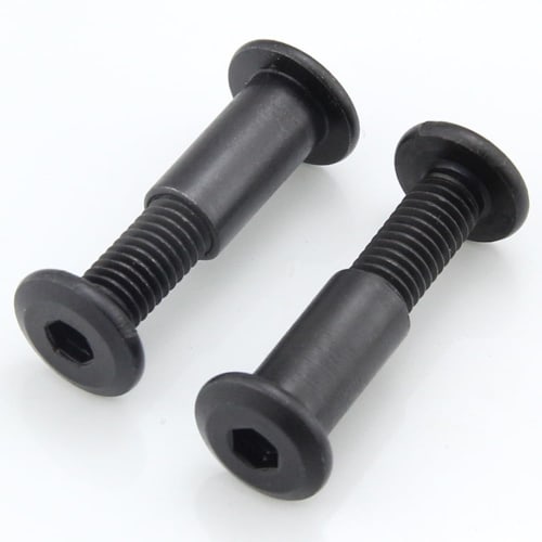 Pack of 10 M6 Black Screw Posts for Belt Buckles, Binding Bolts, Carbon Steel, Furniture Snug (M6*12)