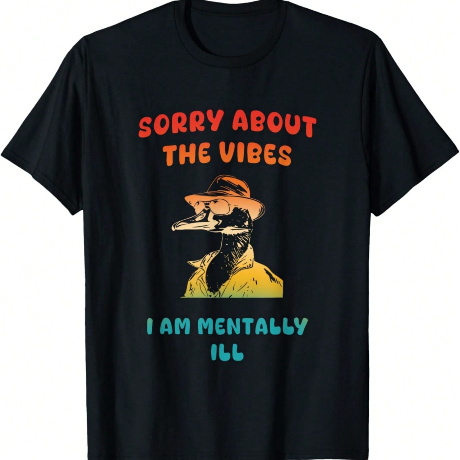 Sorry About The Vibes I Am tally Ill Funny Vintage T-Shirt S разноцветный