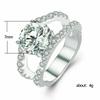Creative jewelry, European and American fashion double-row full of zircon rings for women, romantic Valentine's Day gifts