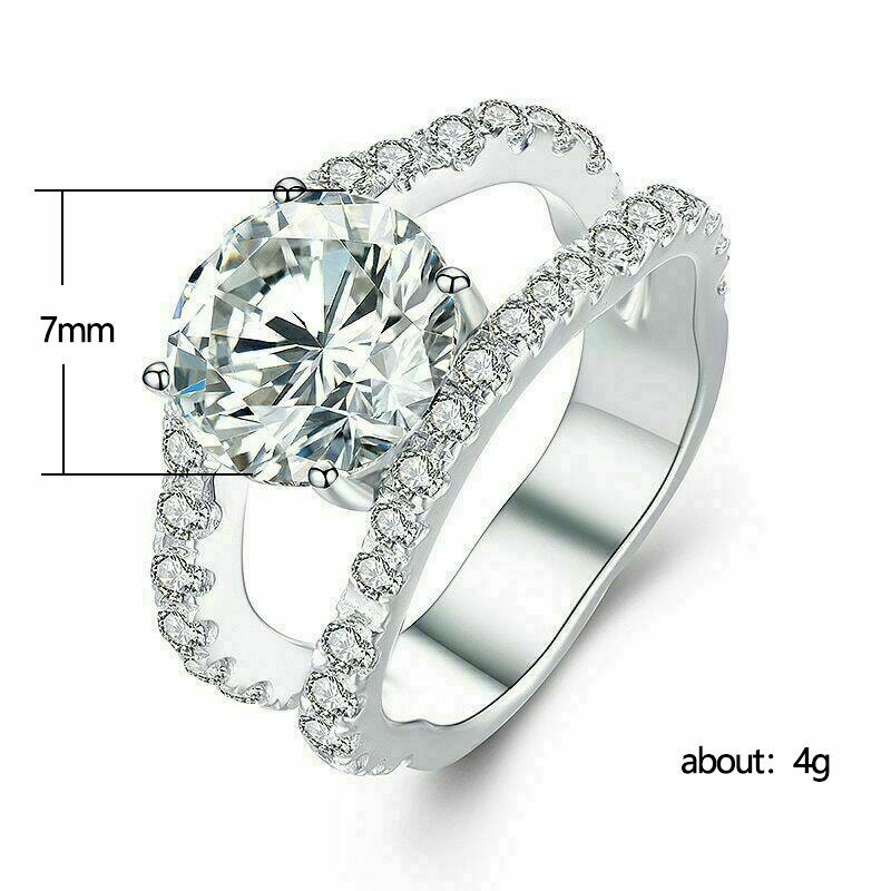 Creative jewelry, European and American fashion double-row full of zircon rings for women, romantic Valentine's Day gifts