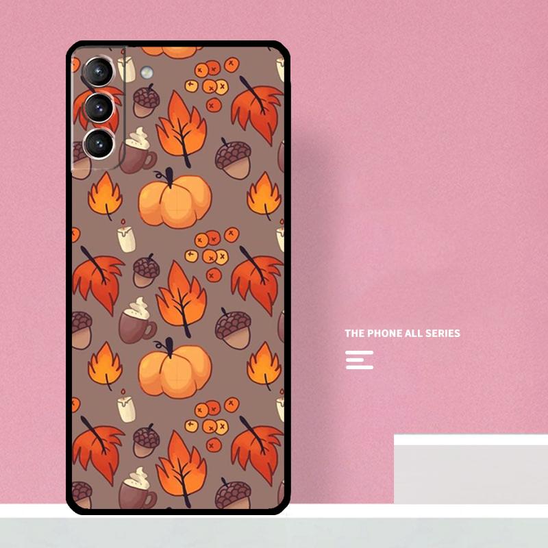 Autumn Leaves Fall Pumpkin Halloween Case For Samsung Galaxy S20 FE S21 S22 S23 Ultra S8 S9 S10 Note 10 Plus 20 Ultra Cover