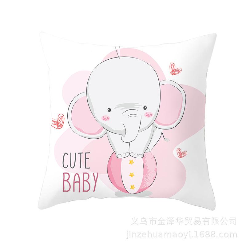 Cute Animal Cartoon Print Pillow Cover Shopee Home Supplies Car Sofa Cushion Cover