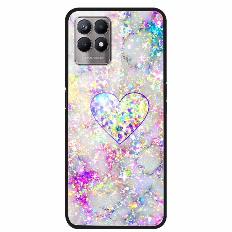 For Realme 8i Cases Realme 8 5G Tempered Glass Hard Back Cover For Realme8 Phone Cases Soft Bumper Fundas for Realme 8 i Realme8