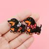 Decorative Brooch Enamel Dachshund Design Zinc Alloy Lapel Pin Sweater Dress Suit Lapel Badge Versatile Outfit Accessory